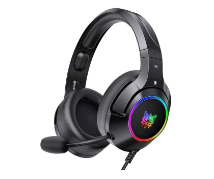 Słuchawka I-ONIK Słuchawki gamingowe K9 RGB USB czarne (przewodowe) ON-K9_CAT/BK